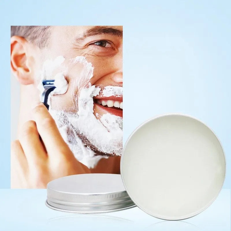 Mint scented men's shaving soap in aluminium box, handmade with pure natural balm for a refreshing shave