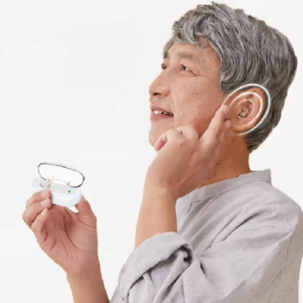 Invisible hearing aid with intelligent noise reduction dual channel USB rechargeable for elderly and middle-aged users