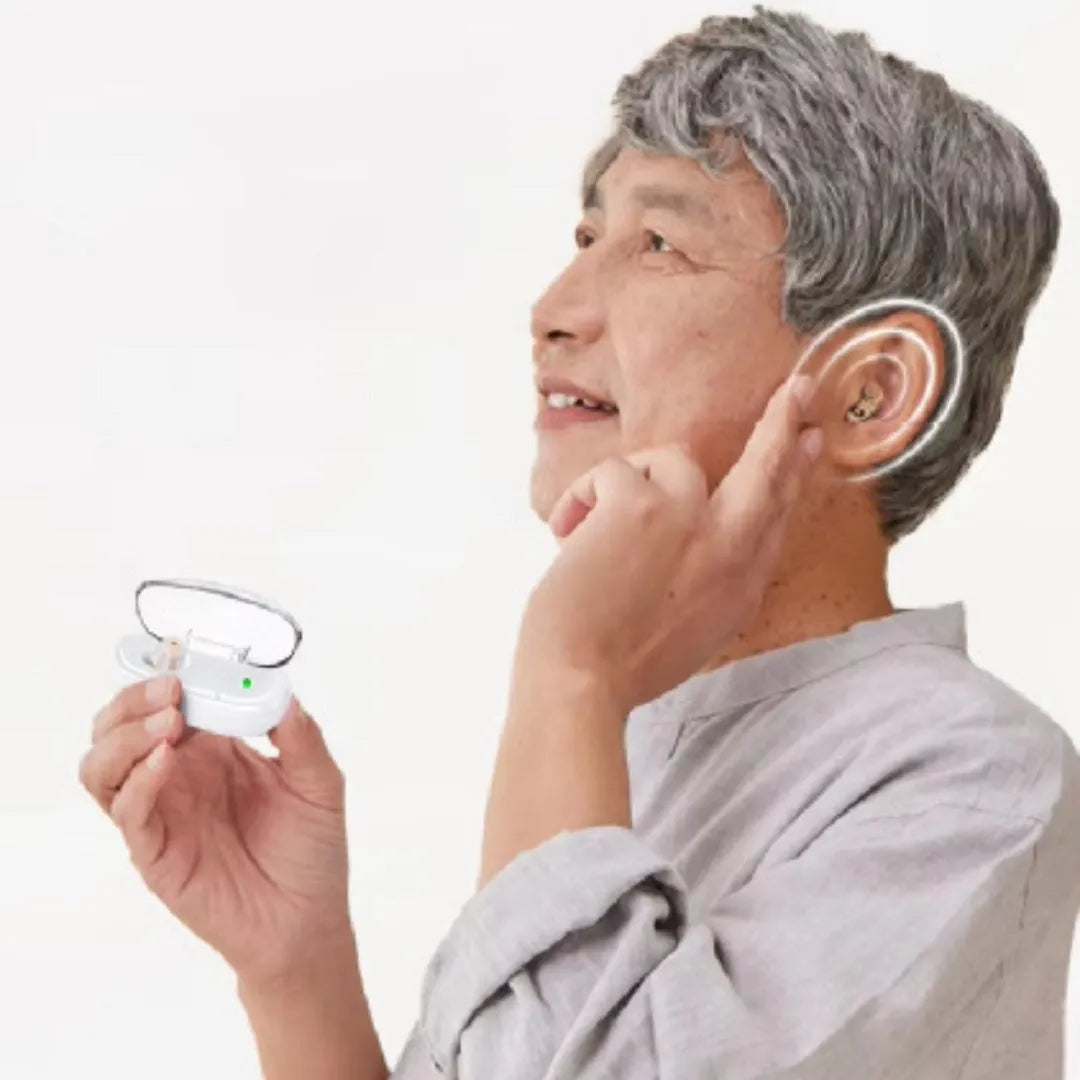 Invisible hearing aid with intelligent noise reduction dual channel USB rechargeable for elderly and middle-aged users