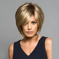 Golden wig headgear with oblique bangs and high temperature wire hair material for cosplay