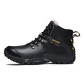 Winter men boots with faux fur lining black split leather lace-up ankle round toe size 38-46