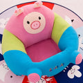 Baby learning sofa in elephant colour with anti-rollover support, washable cotton cover, and PP cotton filling