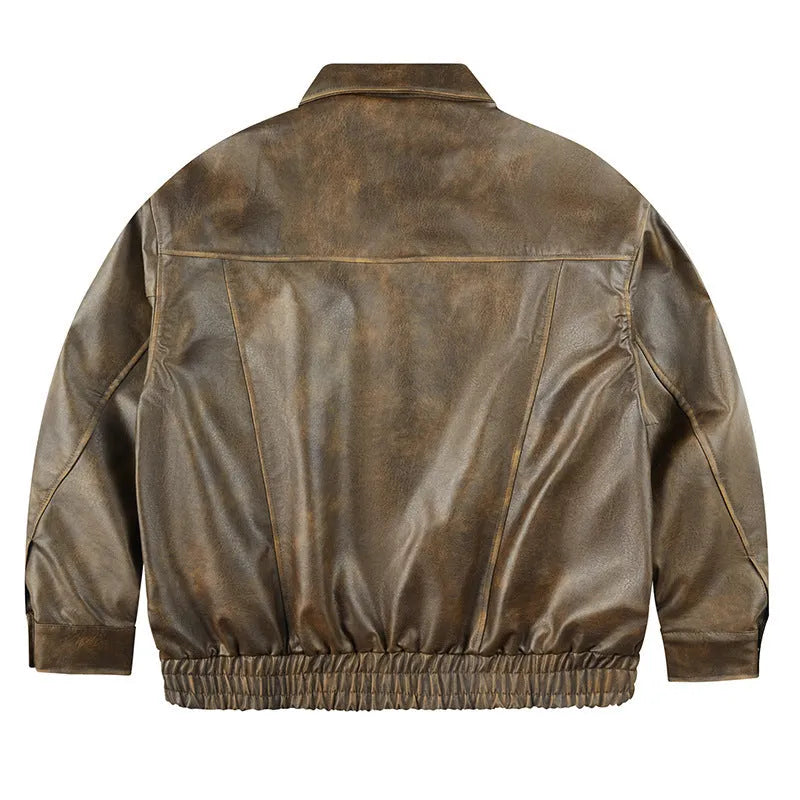 Retro polyester fibre loose fit coat for men and women, black colour, long sleeves straight hem