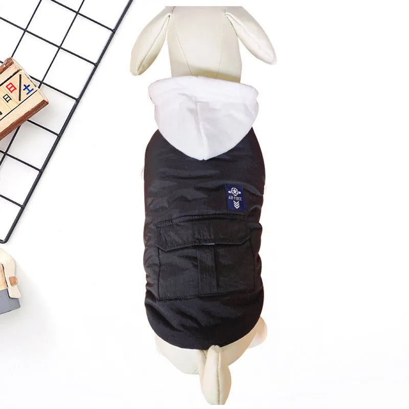 Dog pet cotton vest two feet apparel in black red or pink, sizes S to XXL
