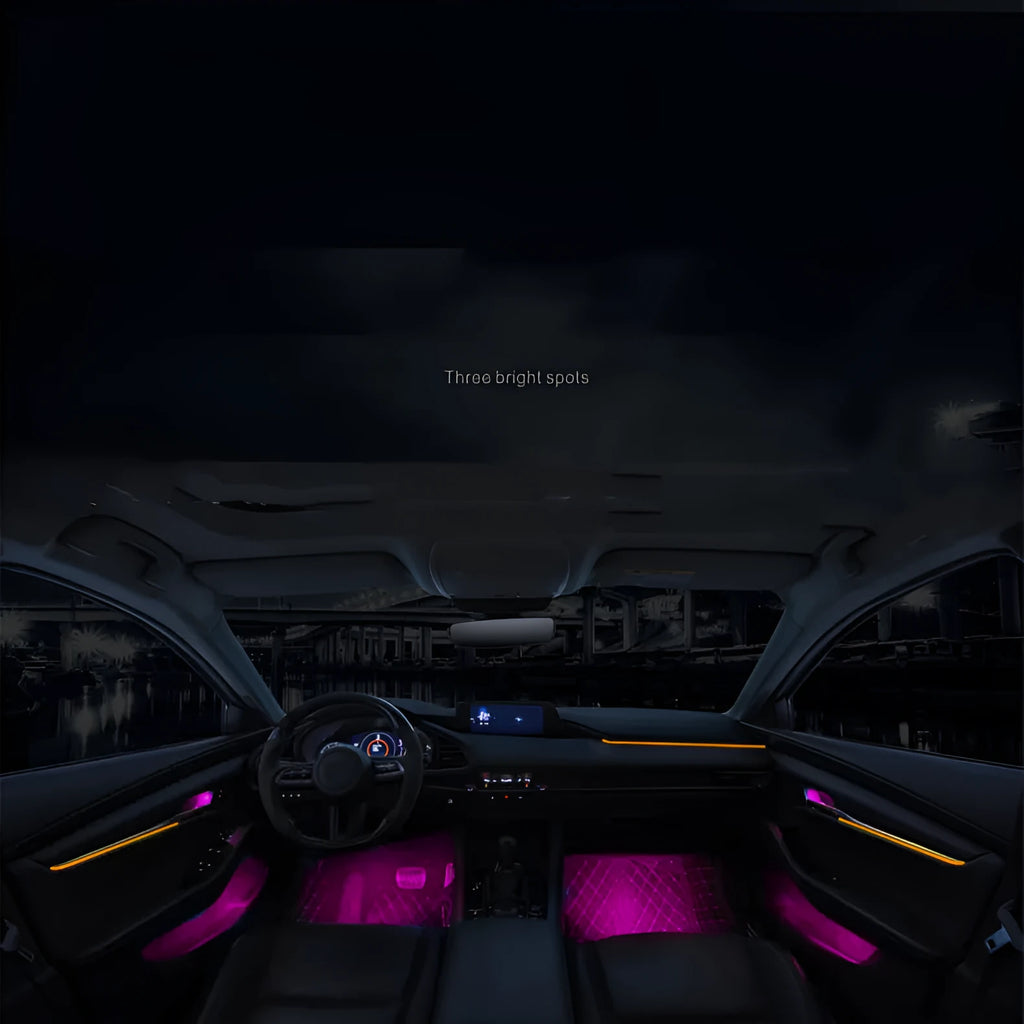 Mazda Axela 64-colour car ambient light kit with co-driving Starry Sky decorative plate, including LED lights and touch pad control