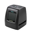 14 megapixel film scanner with 2.4 inch LCD screen showing a slide preview with USB cable