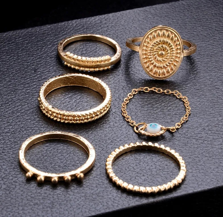 Adjustable alloy joint ring set with open cuff design, one ring in silver-tone finish