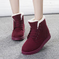 Suede snow boots in beige Martin boot style for casual winter wear