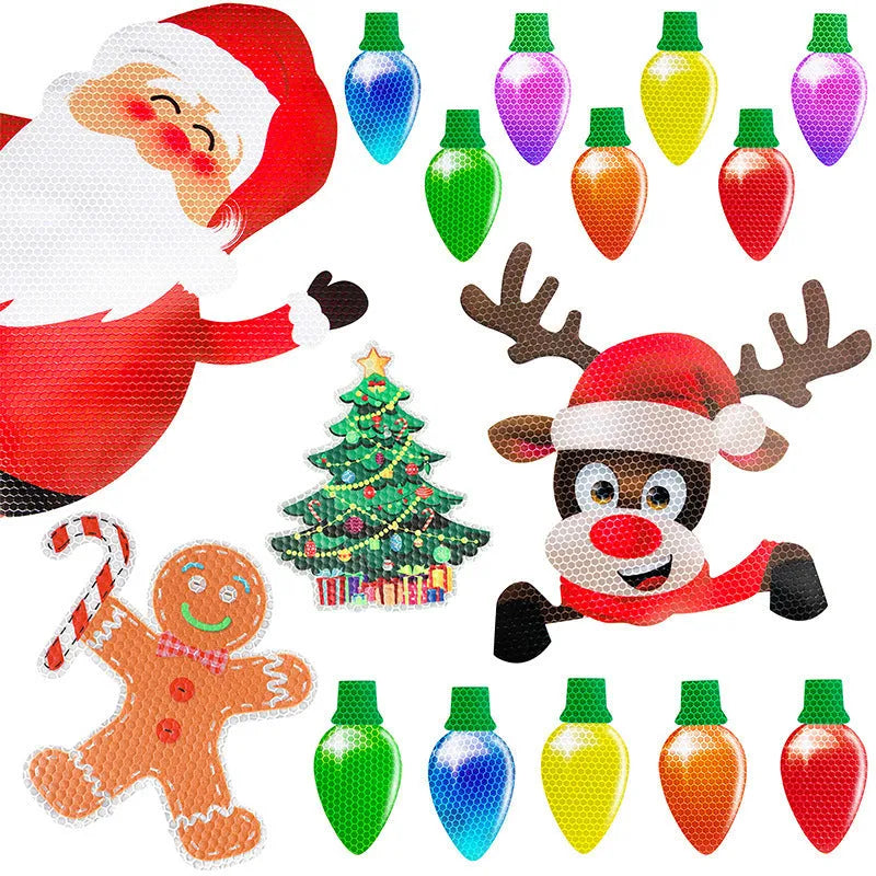 Christmas reflective magnetic light bulbs with honeycomb pattern for car and refrigerator decoration