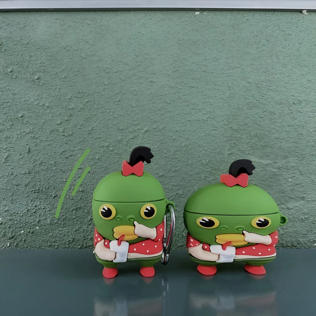 Milk tea fish head monster soft PVC earphone case for Apple AirPods 2 and Pro