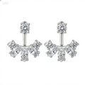 S925 sterling silver two-way geometric earrings in platinum and gold colour options on display