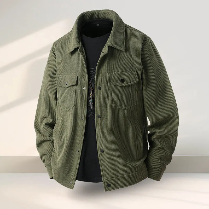 American ruffle slim-fit casual coat in black, coffee, green or white available in sizes M to 3XL