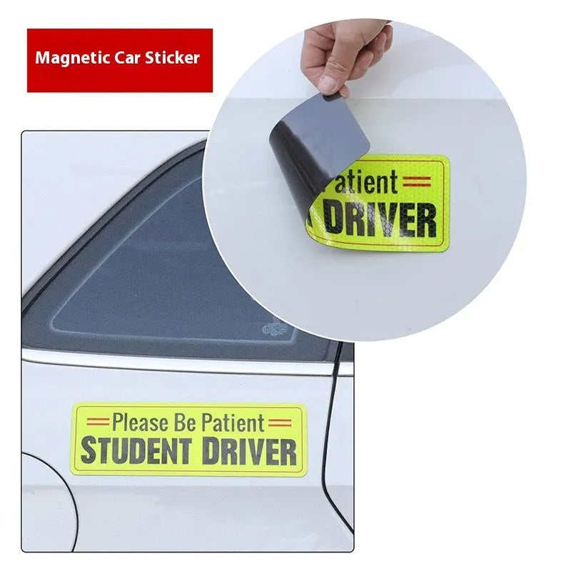 Personalised reflective bumper sticker for novice drivers, 22.5 x 8.5 cm, acrylic material for car use