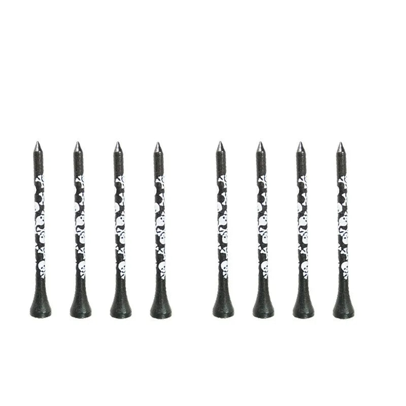 Black skull print bamboo dowel pins for golf shoes in 70mm and 83mm lengths