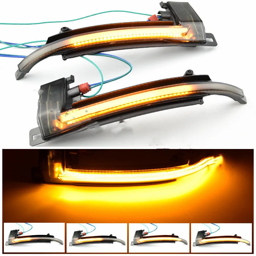 Dynamic LED mirror turn signal indicator for Audi A4 B8 model in black finish