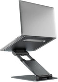 Aluminium alloy laptop stand with adjustable base, 27.5 x 24cm, in silver, grey or rose gold