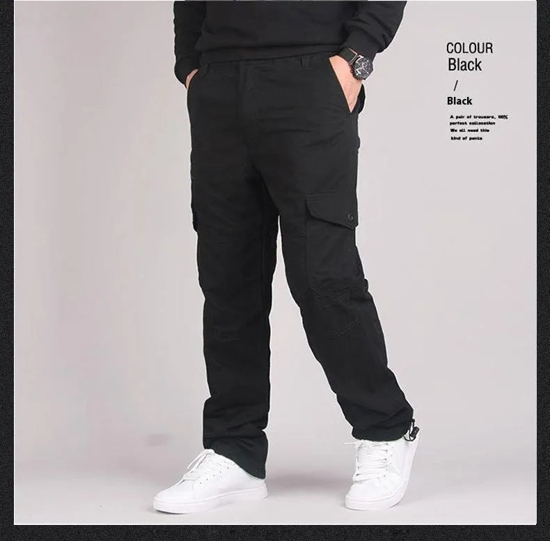 Men's loose fit spring autumn outdoor overalls in khaki cotton blend with zip placket fly