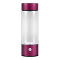 Silver hydrogen water bottle with electric generator and borosilicate glass construction