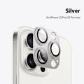 Titanium rear camera lens protector with metal frame and Corning glass for iPhone 15 14 13 12 11
