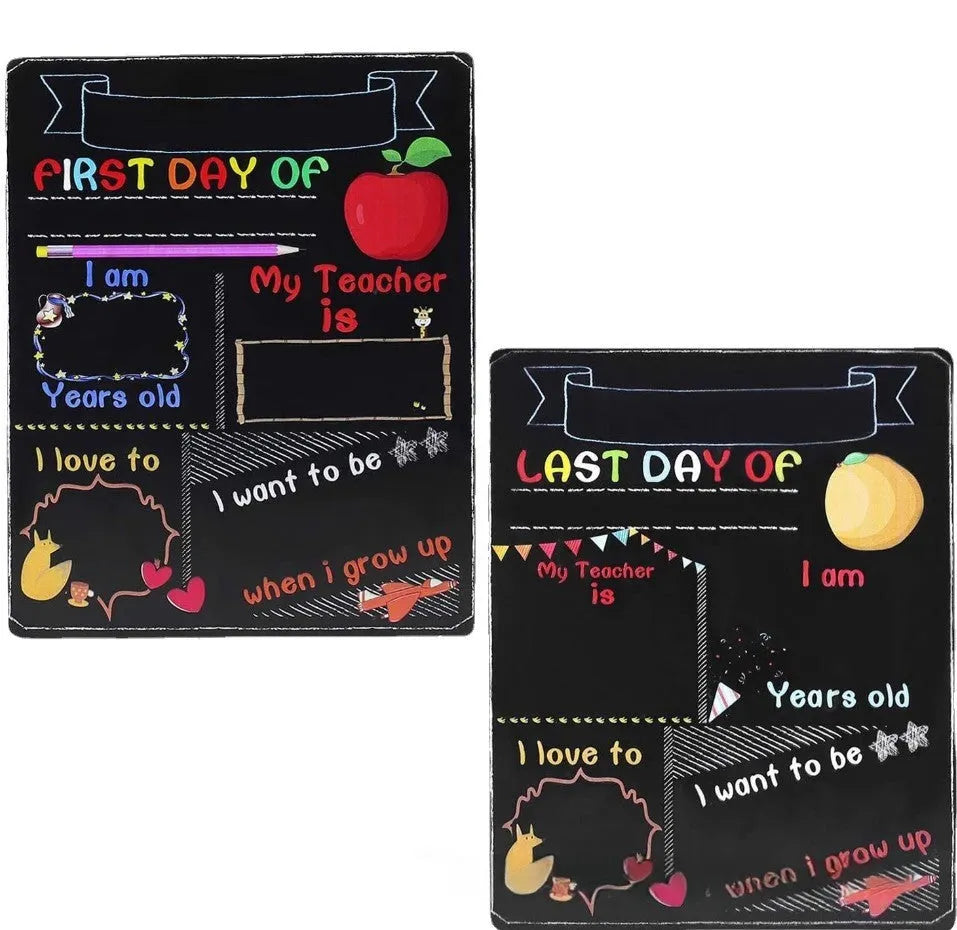 Wooden craftwork blackboard for first day of school with modern simplicity design measuring 25.5x30cm