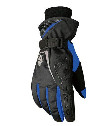 Waterproof cold-proof motorcycle gloves in red, blue, and black, men's sizes M L XL