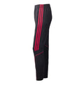 Men's straight tube polyester fast-dry fitness running trousers in fluorescent green with three solid side stripes