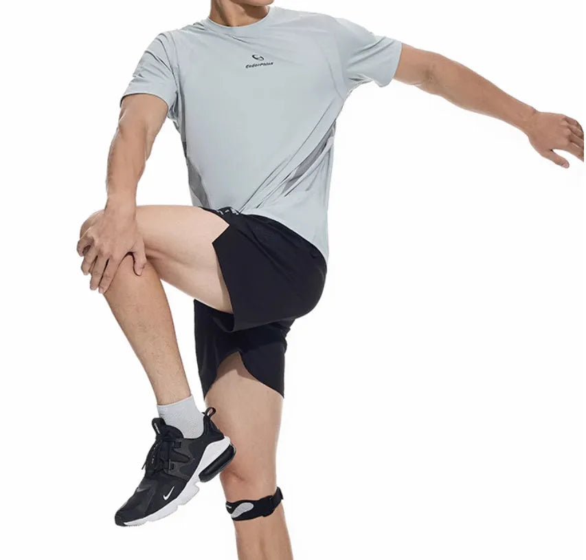 Spandex running shorts with laser punching stitching in Mysterious Black or Power Blue