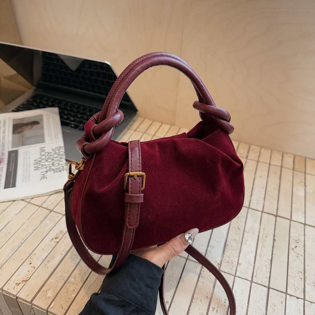 Trendy retro Korean style women's flap shoulder bag in PU leather with letter and stitch detailing, 22x7x13cm