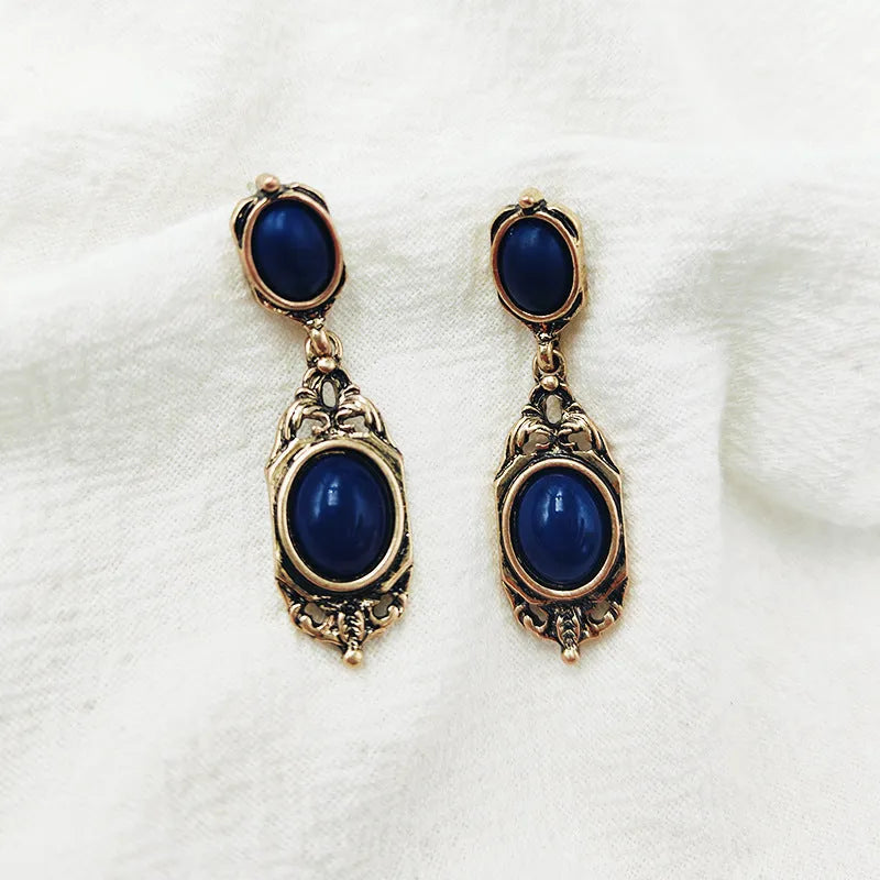 Chinese style alloy earring silver needle and triangle ear clip electroplating finish