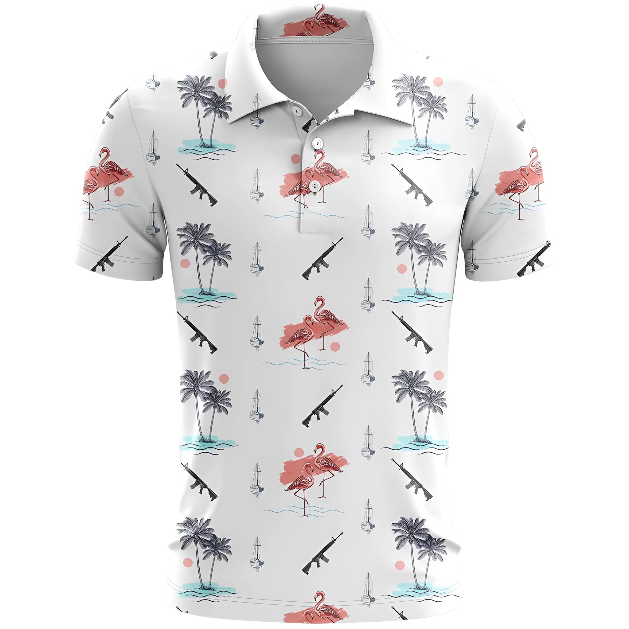Loose-fit short-sleeve sportswear top with a 3D printed colour pattern in bird's eye cloth fabric.