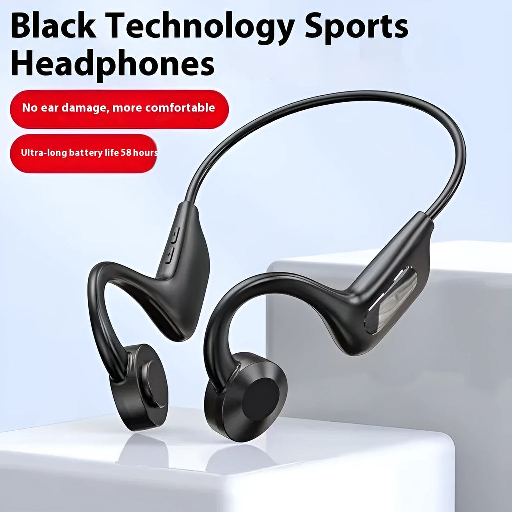 YYK-Q33 bone conduction Bluetooth headset black ear-mounted creative design ABS material