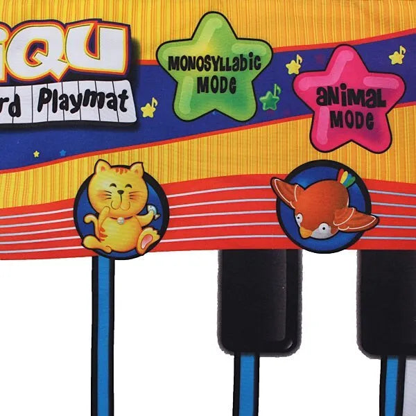 Baby musical piano play mat with colourful shapes and piano placket for kicking