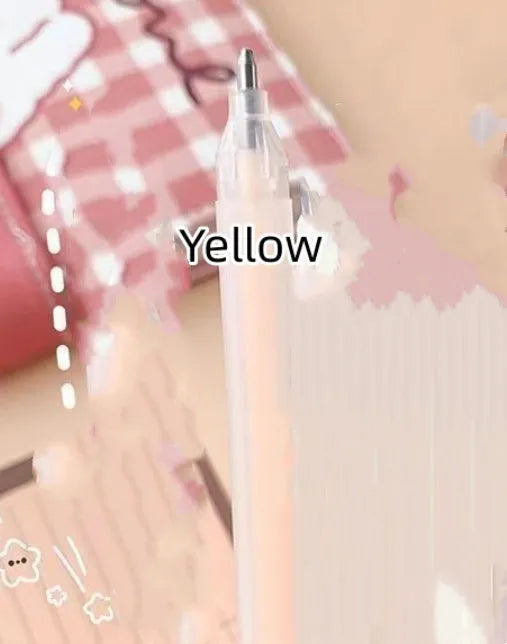Macaroon coloured quick-dry dispensing pen with cap-pulling design