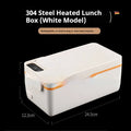 Rechargeable electric lunch box with 304 stainless steel liner, 40W USB heating, 245 x 90 x 124mm, in Ivory White, Violet or Grass Green