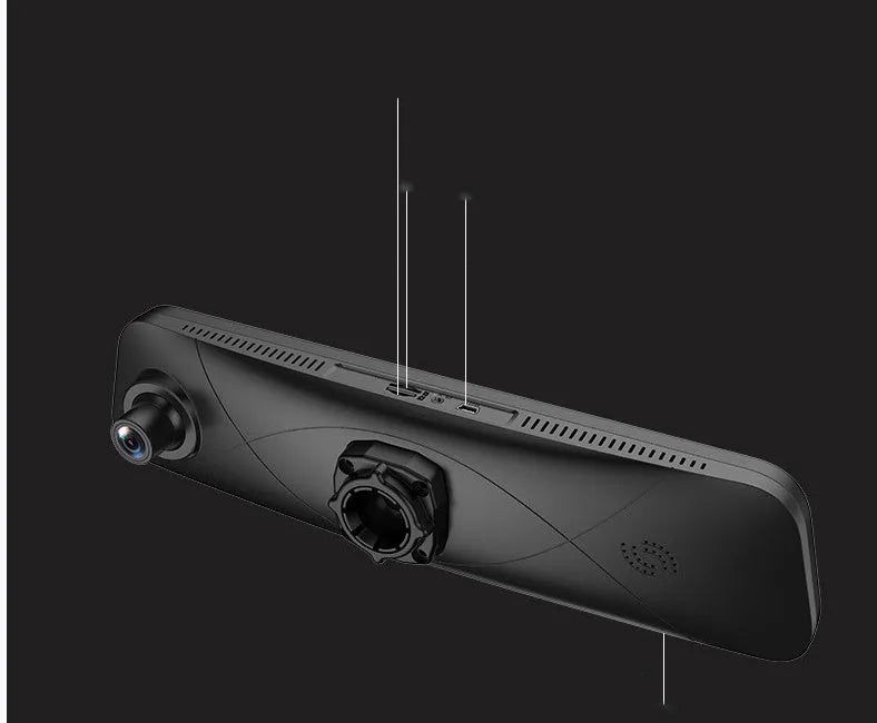 Black plastic 4G car dash camera with GPS navigation and wide angle lens for vehicle recording and monitoring