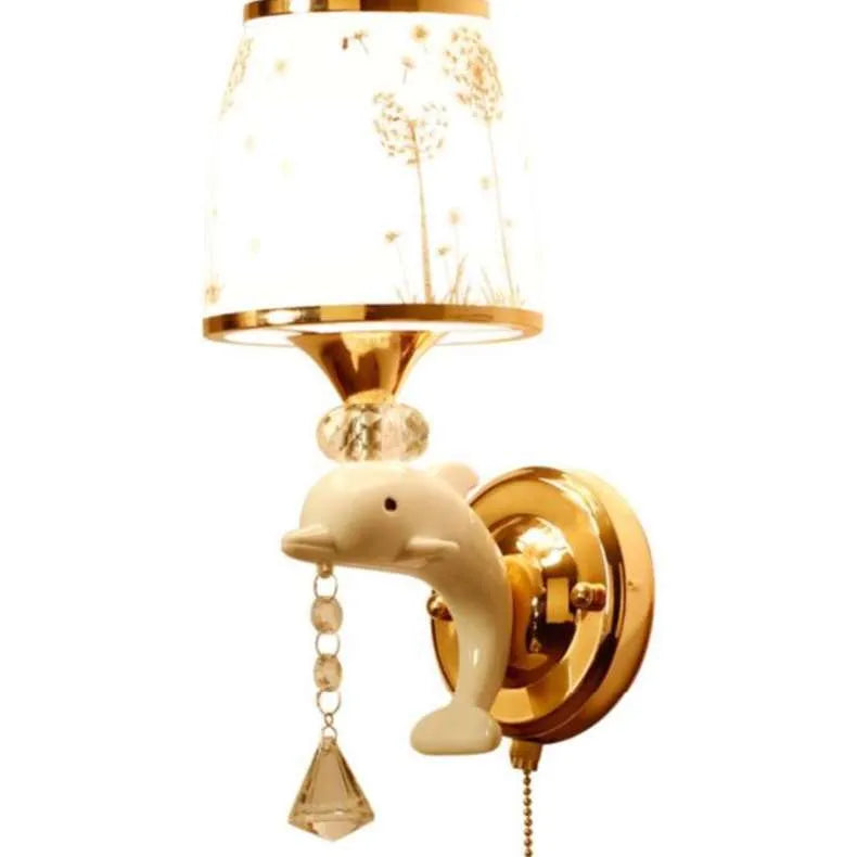European-style glass wall lamp mounted on a wall, shown in a single head configuration.