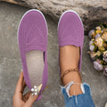 Women's mesh surface casual flat shoes in grey with round toe and low heel