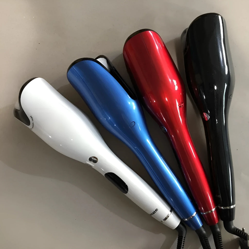 Rose Curler LCD display hair styling tool with adjustable temperature 80-210°C ceramic infrared heater UK plug black colour