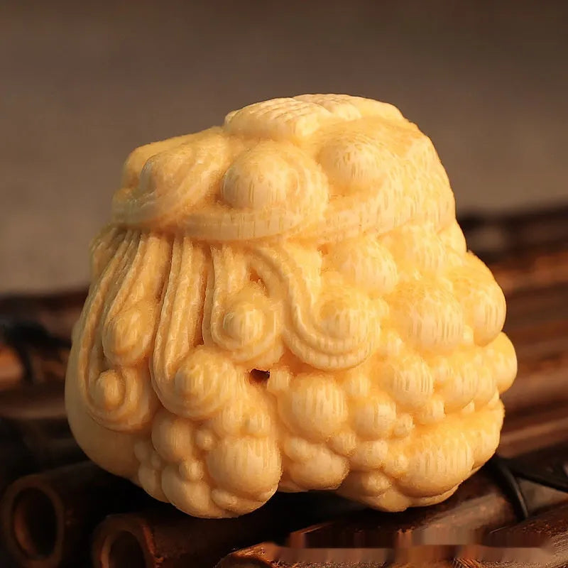 Golden Princess Toad bamboo carving ornament for household decoration