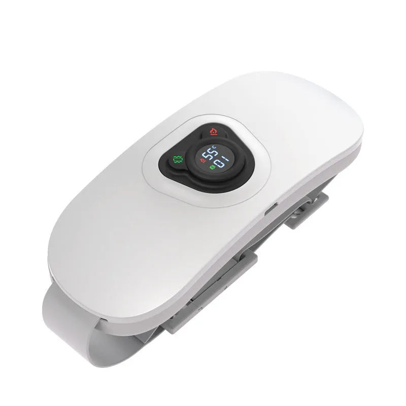 Bear Style stomach band vibratory heating massager with digital display, USB powered, in black