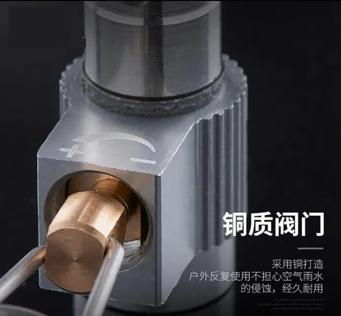 Portable folding mini camping stove in unfolded position showing 3000W burner and anti-skid bracket