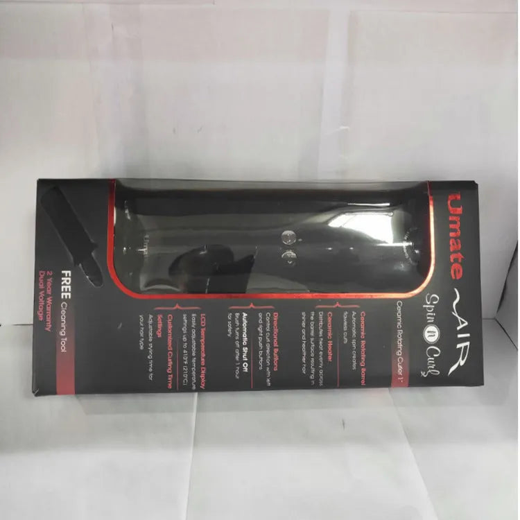 Rose Curler LCD display hair styling tool with adjustable temperature 80-210°C ceramic infrared heater UK plug black colour