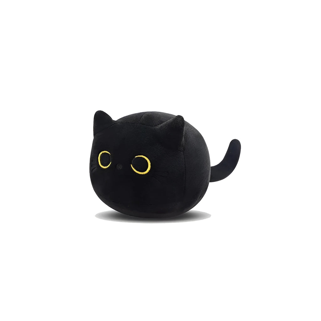 Black cat plush toy stuffed animal with soft pillow design for napping and decoration
