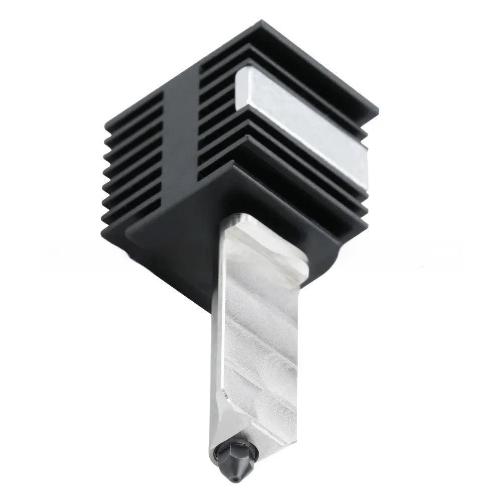 Hardened steel hot end and nozzle assembly for Bambu Lab A1 Mini 3D printer with silicone sleeve