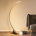 Nordic Creative Simple Curved Line Floor Lamp with silicone shade and aluminium alloy body in White
