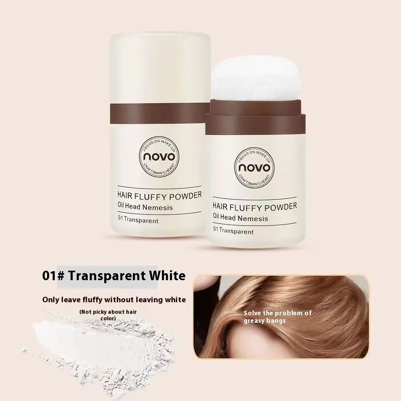 Oil control booster mattifying powder for hairline and bangs in a compact.