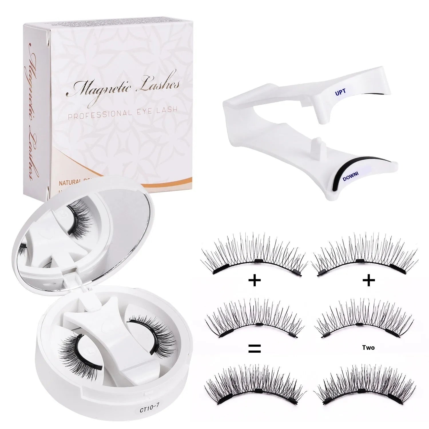 CT10 series magnetic false eyelashes with integrated soap holder compartment