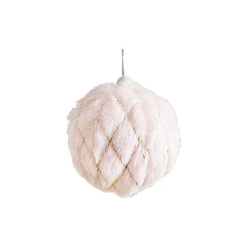 8cm pink foam ball Christmas ornament pendant with string for hanging on tree