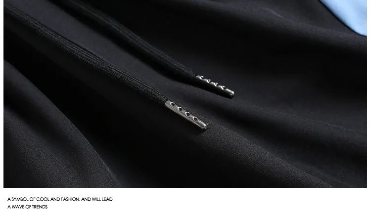 Black quick-drying sports shorts with elastic waistband and loose straight-leg design