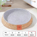 Natural woven rattan cat bed nest for small pets, shown in a size suitable for a cat.